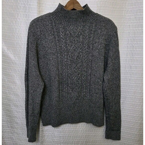 Pendleton Women’s Mockneck Sweater Merino Wool Blend Cable Heather Gray L/XL ** - Picture 11 of 11